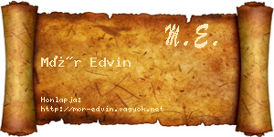 Mór Edvin névjegykártya